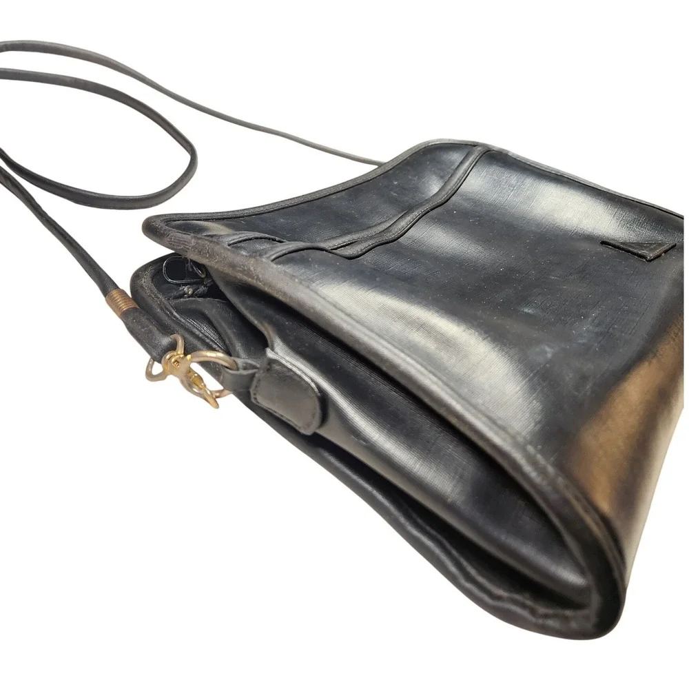 Liz Claiborne Black Faux Leather Slim Crossbody Bag